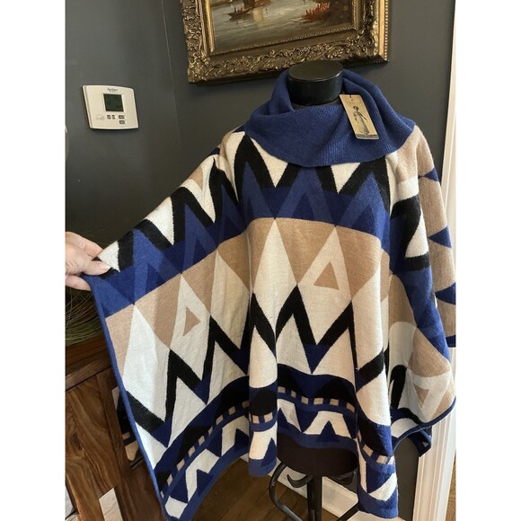 Peruvian Connection Jackets & Blazers - Peruvian Connection Baby Alpaca Wool Roll Neck Baluran Poncho Cape Shawl $369